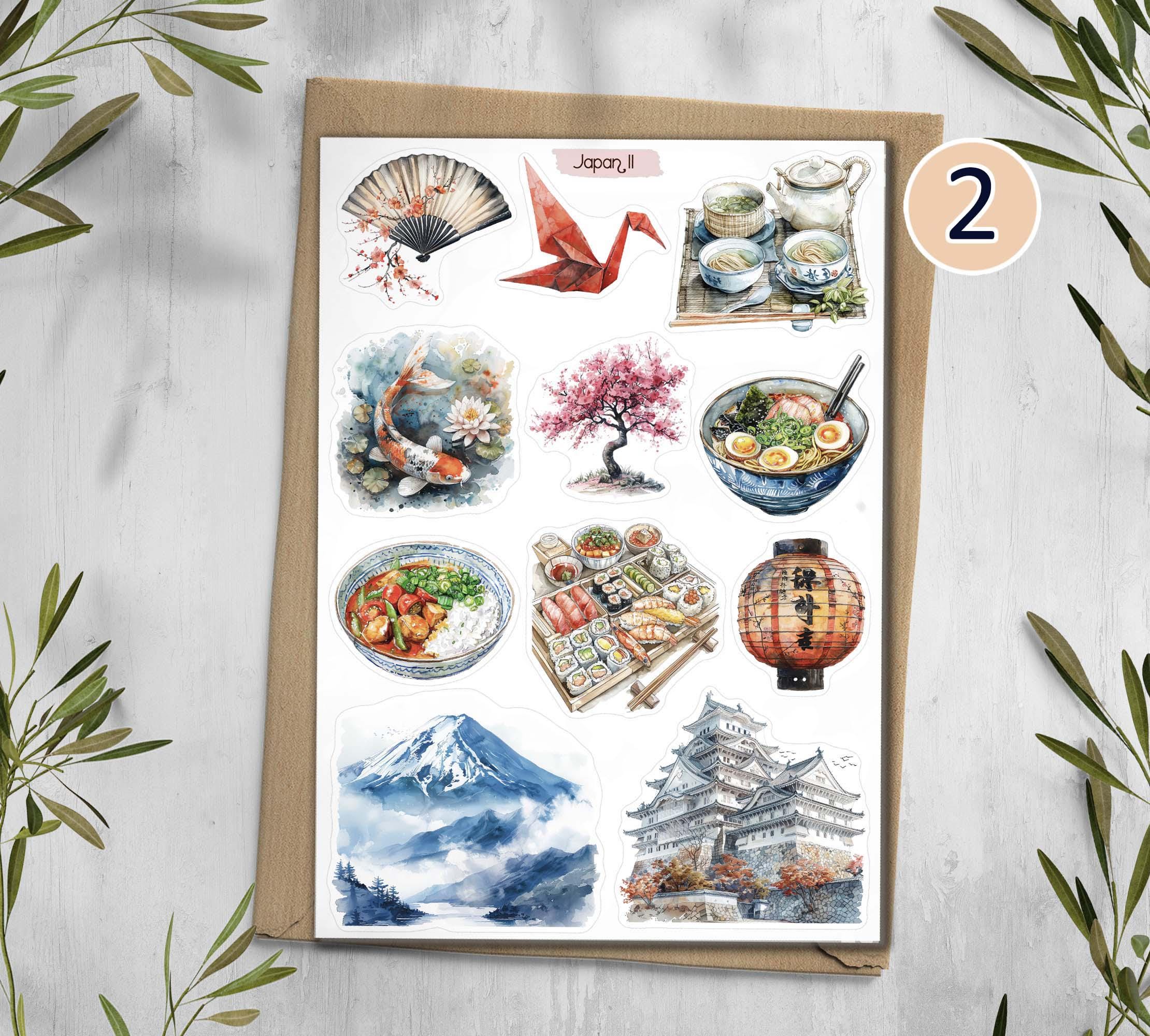 Japan Travel Stickers: Handmade Planner, Scrapbook Decals