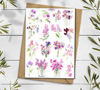 Sweetpeas Flower Stickers: Botanical Scrapbooking Stickers