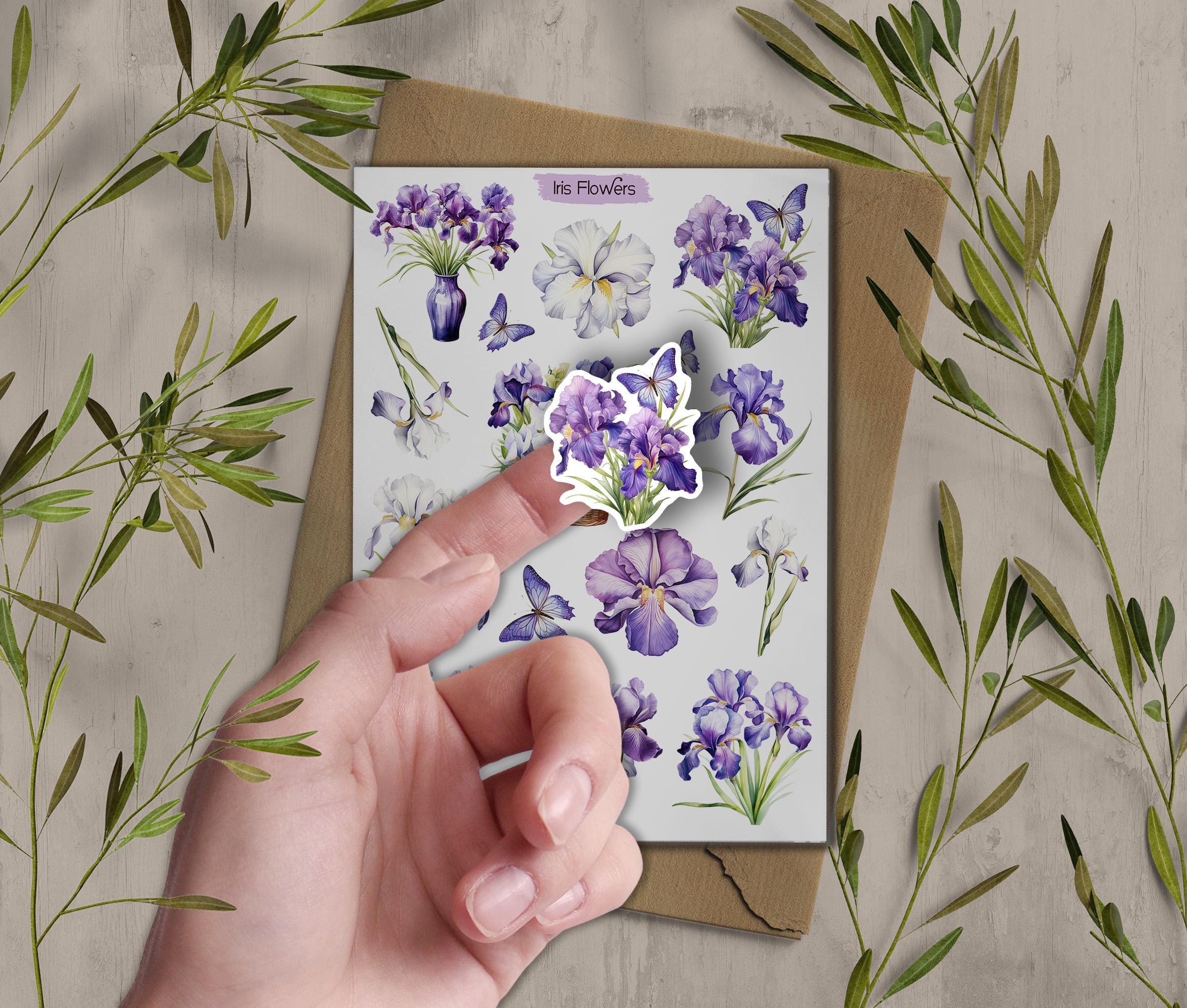 Iris flower Stickers. Iris Flowers Sticker. Wildflowers Sticker Pack. Spring Stickers. Iris stickers. Bullet Journal