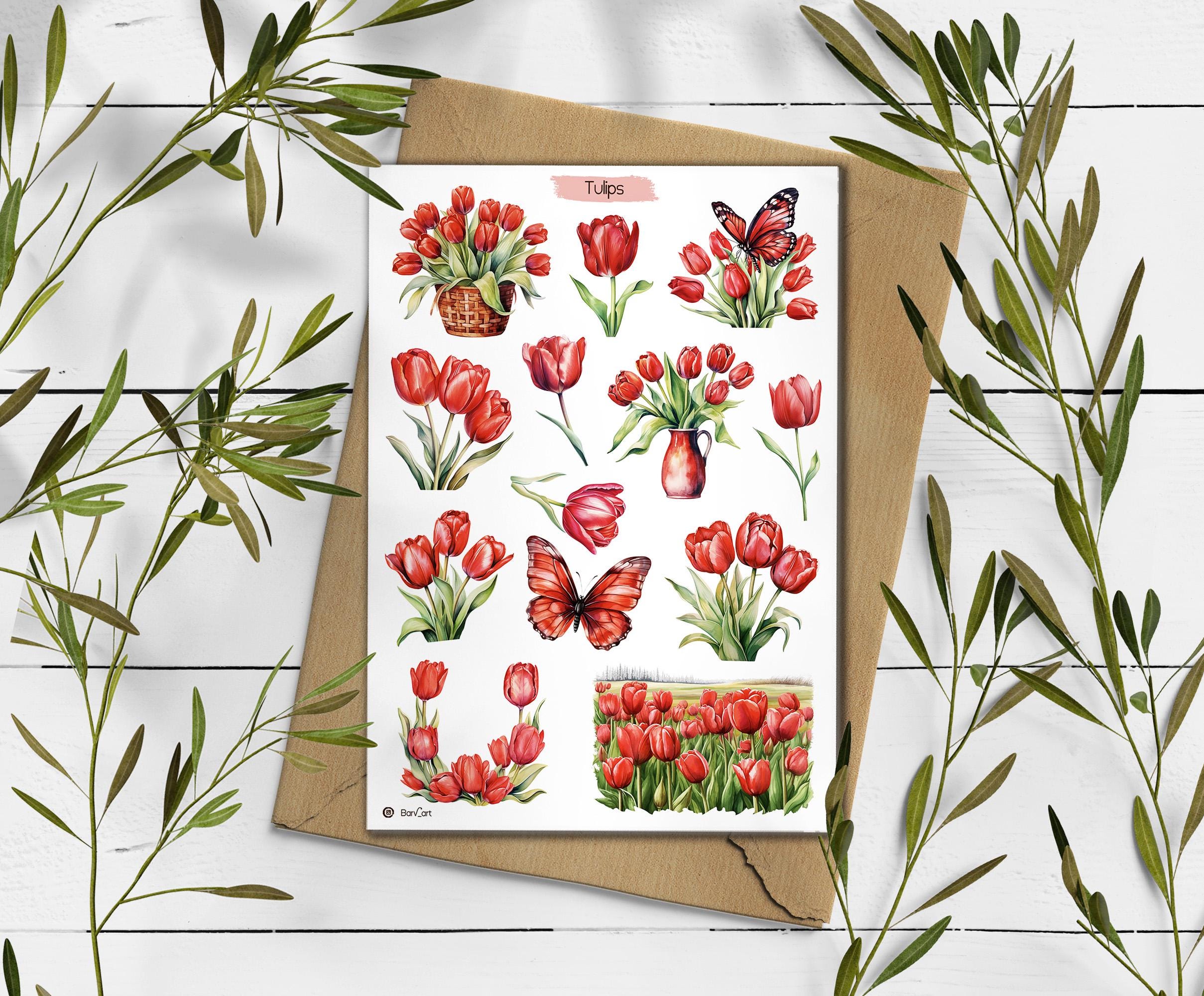 Spring Tulips Stickers