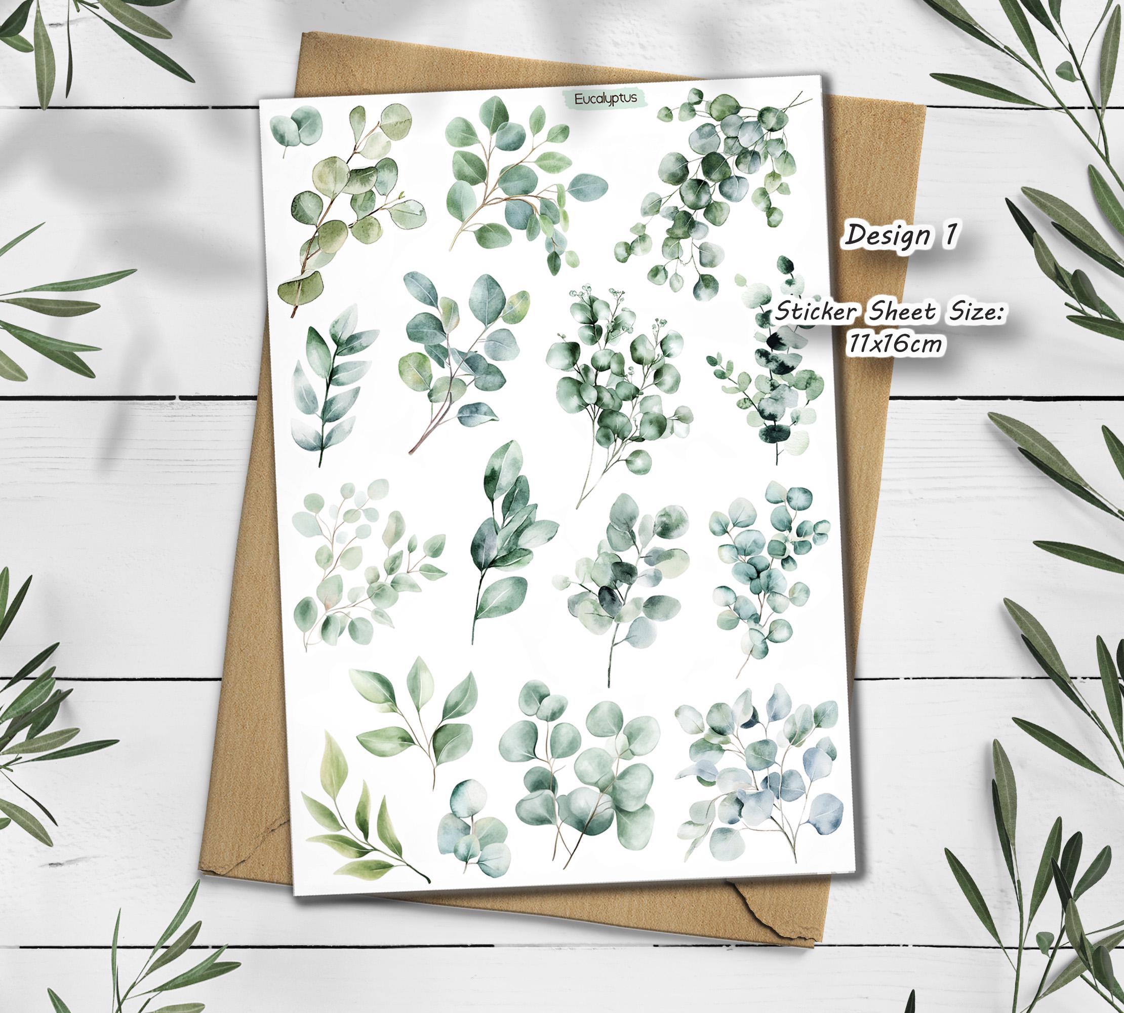 Eucalyptus & Wildflower Stickers: Greenery Scrapbooking, Planner Stickers