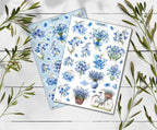 Bluebells Flower Stickers. Bluebells Sticker sheet. Spring Stickers. Bullet Journal. Floral Planner Sticker. Scrapbooking