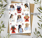 French Riviera Stickers. Summer Travel Scrapbook Stickers. Sea cost stickers