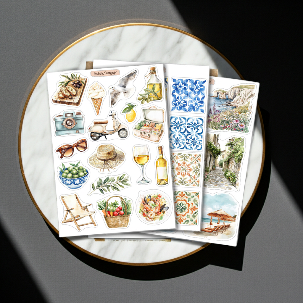 Italian Summer Travel Stickers