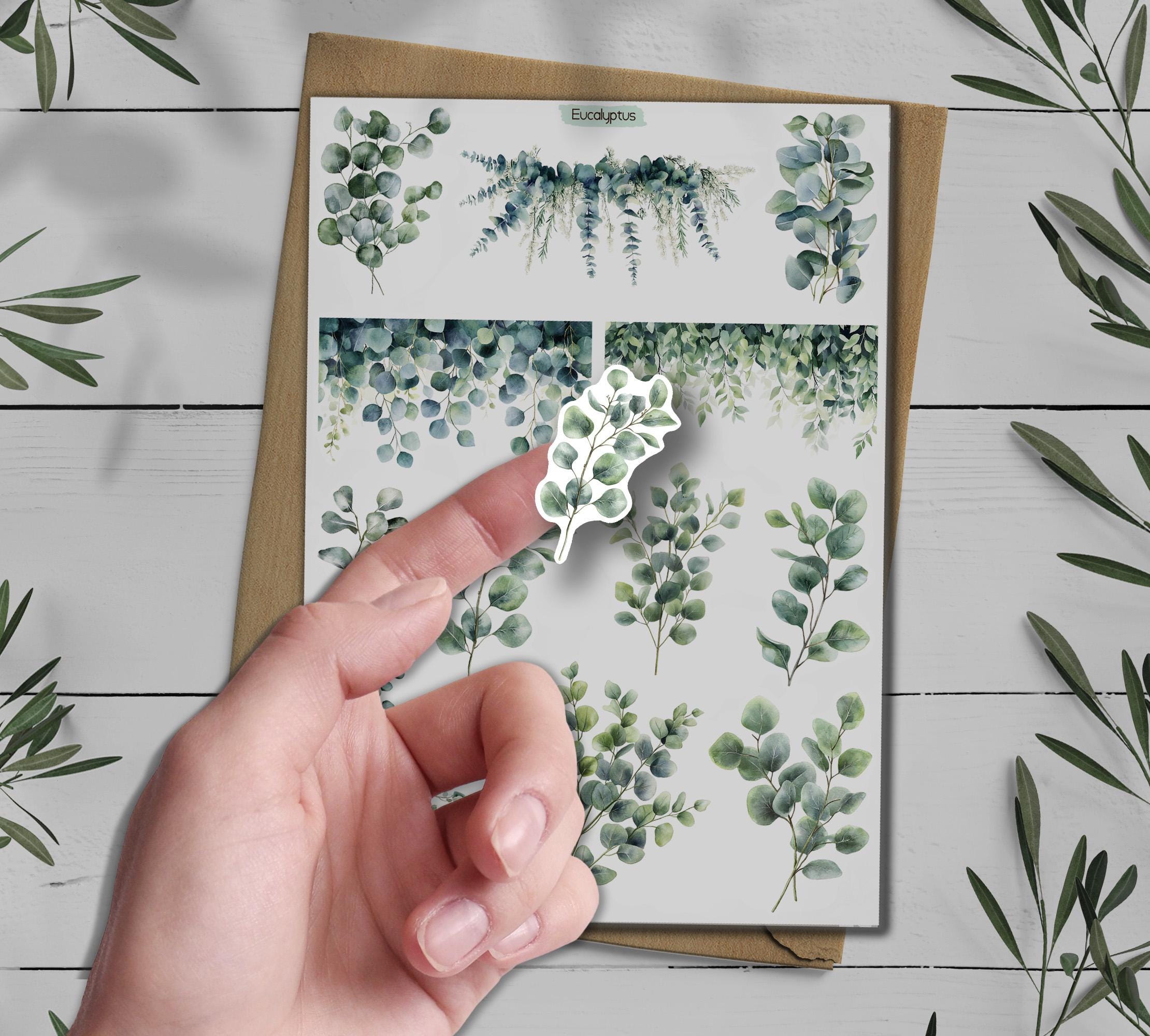 Eucalyptus & Wildflower Stickers: Greenery Scrapbooking, Planner Stickers