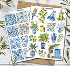 Mediterranean Stickers. Travel Stickers. Mediterranean Summer Holiday Stickers. Europe Stickers. Around the World. Lemon Scrapbooking