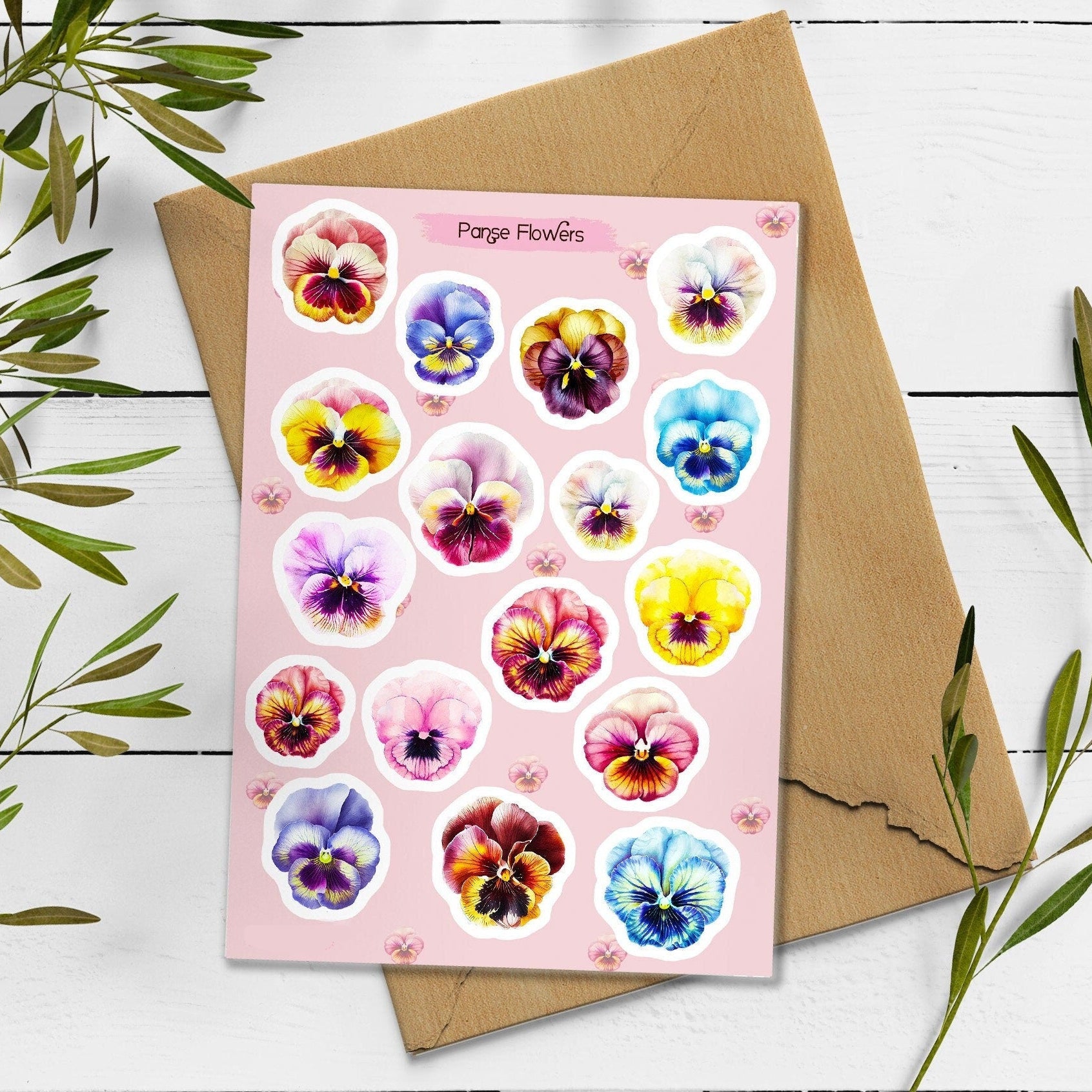 Pansy Flower Stickers
