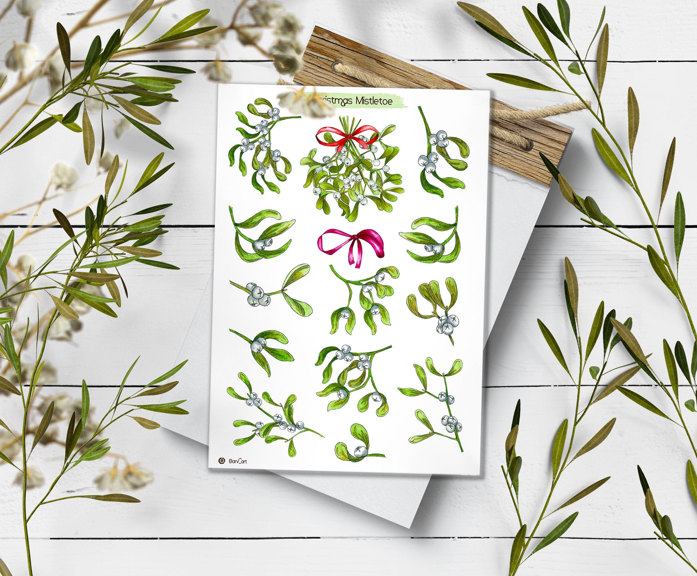 Mistletoe Christmas Stickers