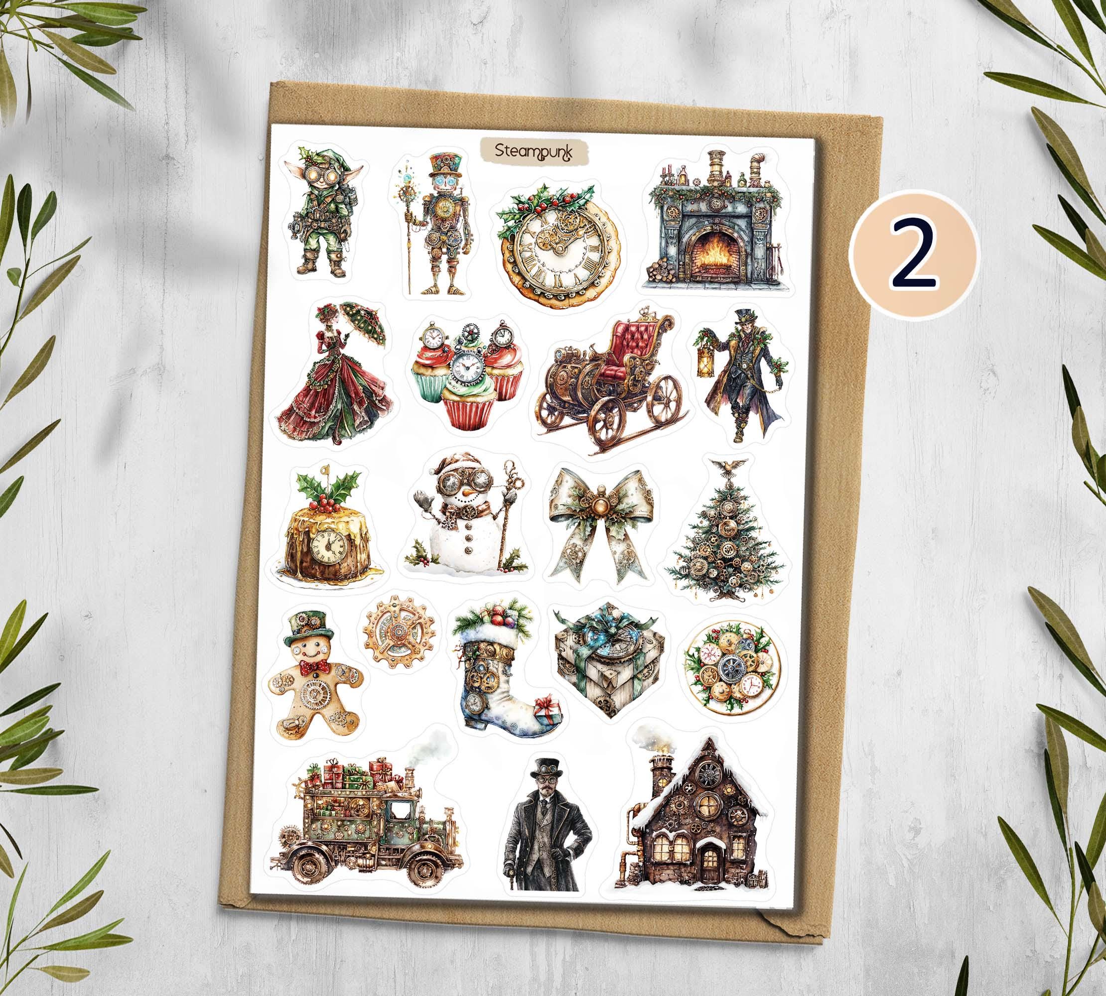 Steampunk Christmas Stickers