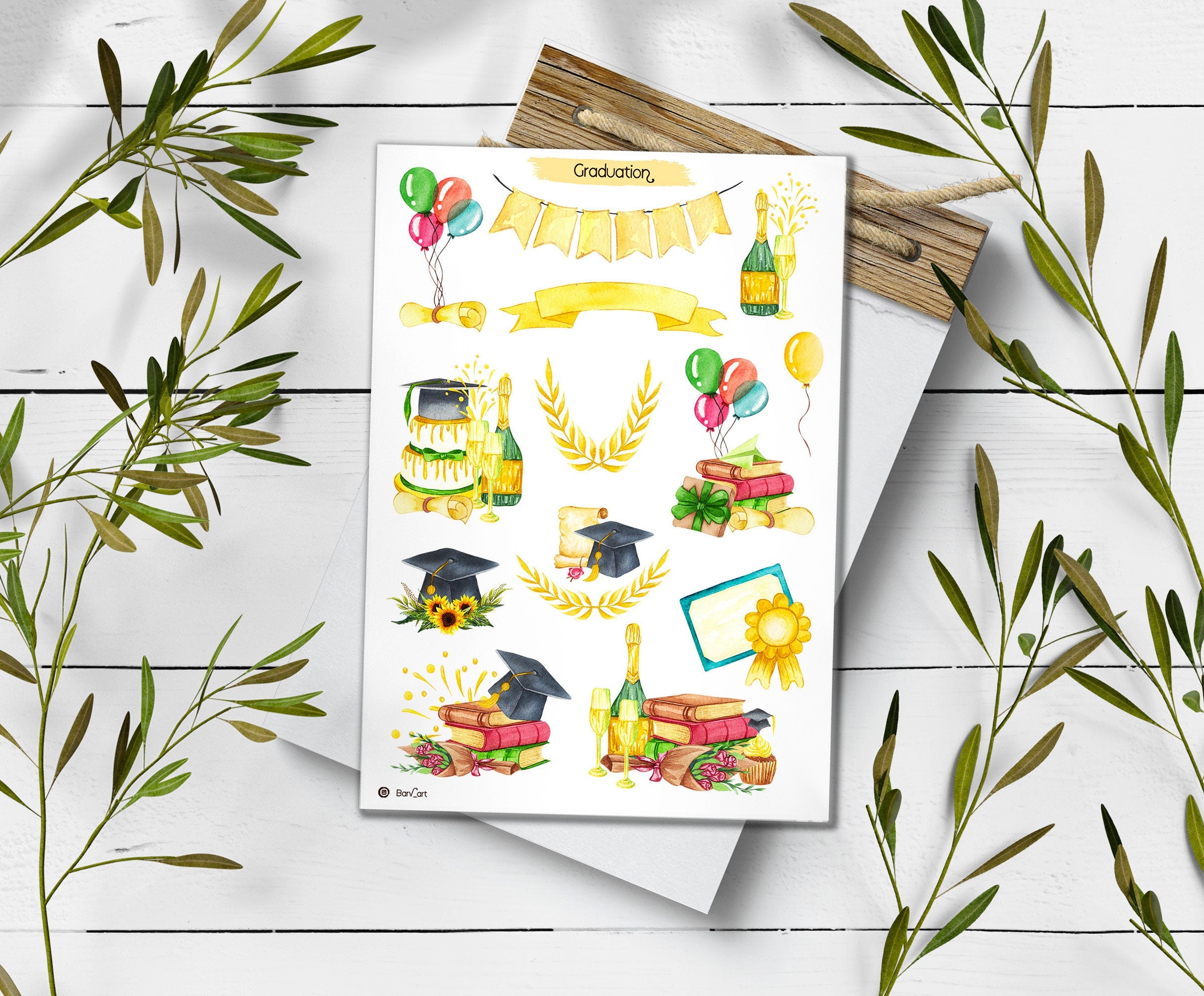 Graduation Celebration Stickers: Planner, Scrapbook
