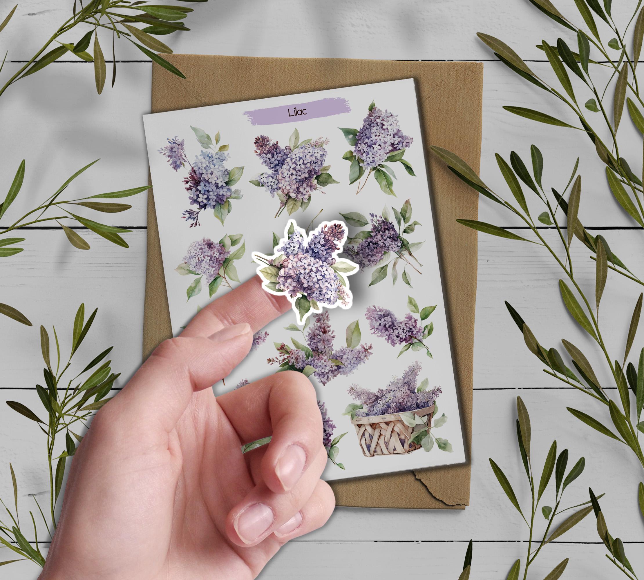 Lilac Garden Stickers: Floral Planner Stickers