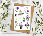 Thistle Stickers. Thistle Flowers Sticker. Wildflowers Sticker Pack. Scotland sticker. Transparent Milk Thistle Sticker. Bullet Journal