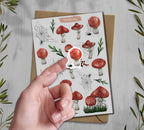 Mushroom Sticker Sheet. Amanita Muscaria Stickers. Autumn Foraging, Woodland Fungi Stickers. Scrapbooking, Planner Stickers