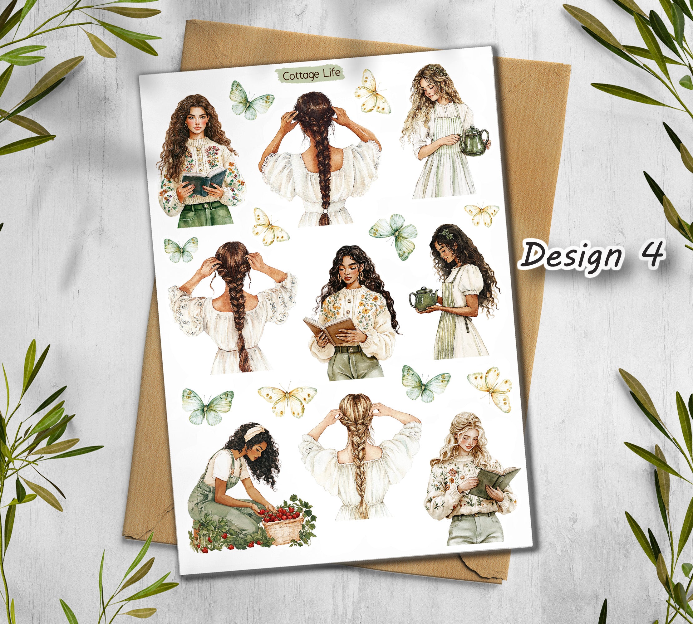 Cottagecore Stickers| Rustic Farm Scrapbook Sticker Sheet