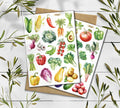 Vegetable & Fruit Stickers. Veggie Planner, Journal, Scrapbooking Stickers. Food market Stickers.