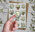 White Roses Sticker Pack: Floral Bouquet, Scrapbooking