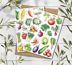 Vegetable & Fruit Stickers. Veggie Planner, Journal, Scrapbooking Stickers. Food market Stickers.