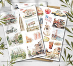 USA Travel Sticker Sheet: Scrapbook Planner Stickers