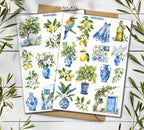 Mediterranean Stickers. Travel Stickers. Mediterranean Summer Holiday Stickers. Europe Stickers. Around the World. Lemon Scrapbooking