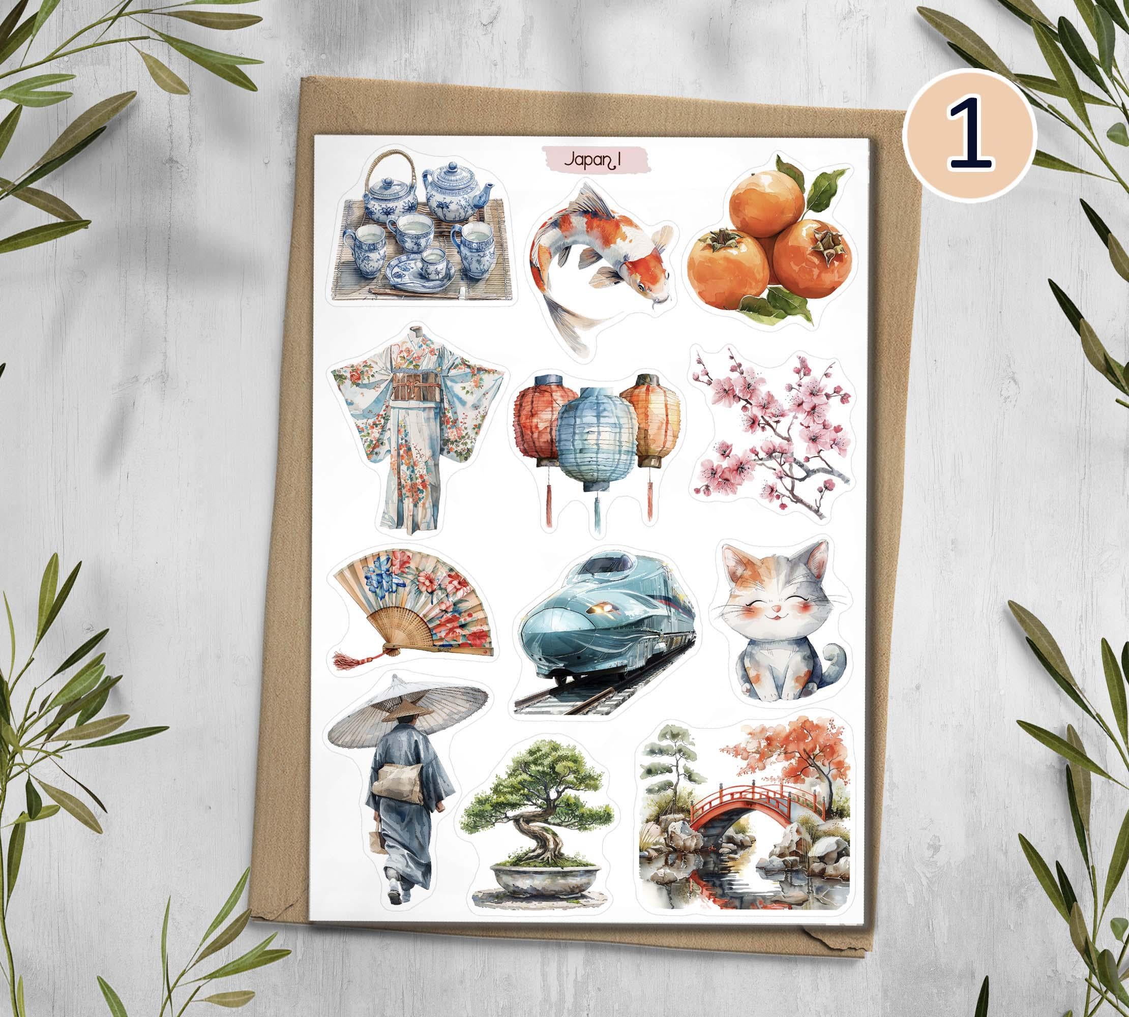 Japan Travel Stickers: Handmade Planner, Scrapbook Decals