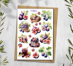 Fig Sticker Sheet: Summer Fruit Stickers for Journaling