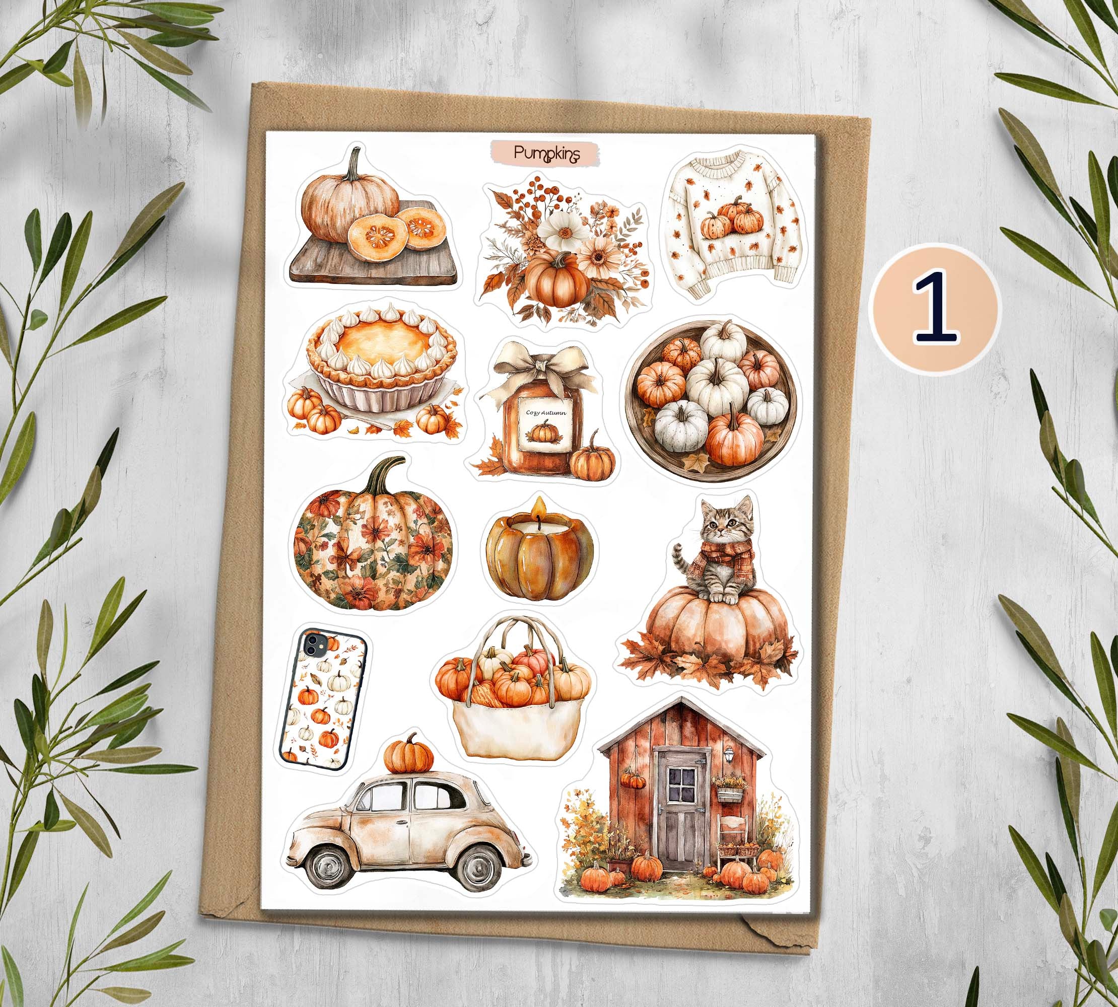 Autumn Pumpkins Stickers 00022