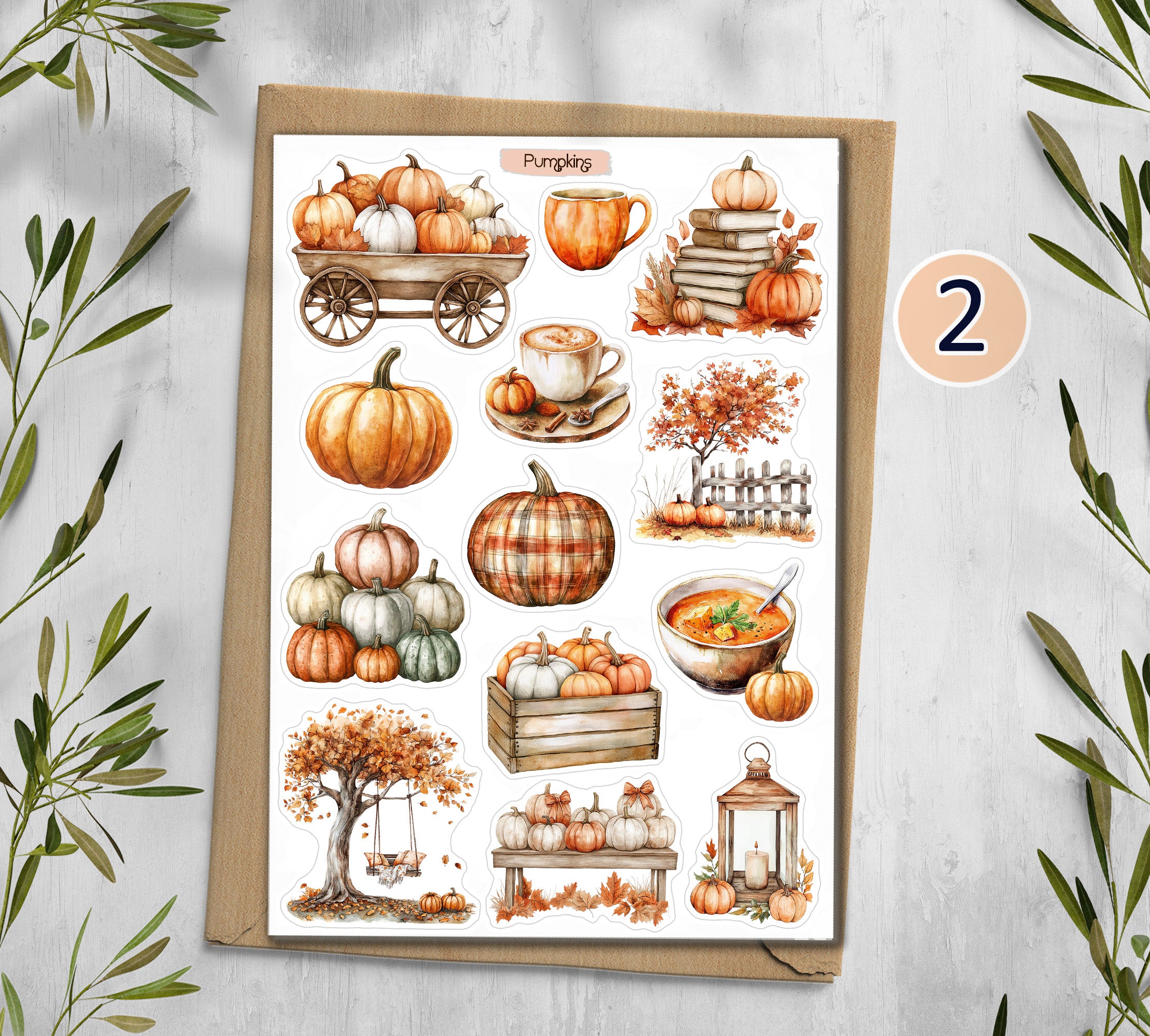 Autumn Pumpkins Stickers 00022