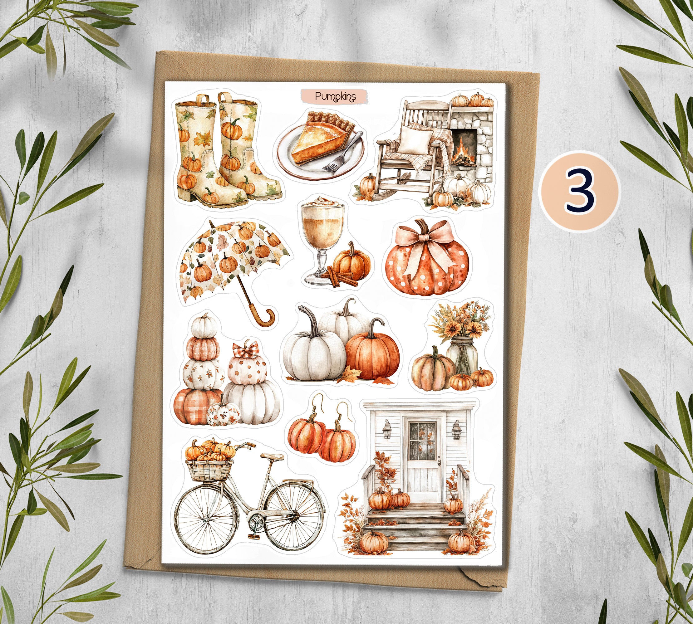Autumn Pumpkins Stickers 00022
