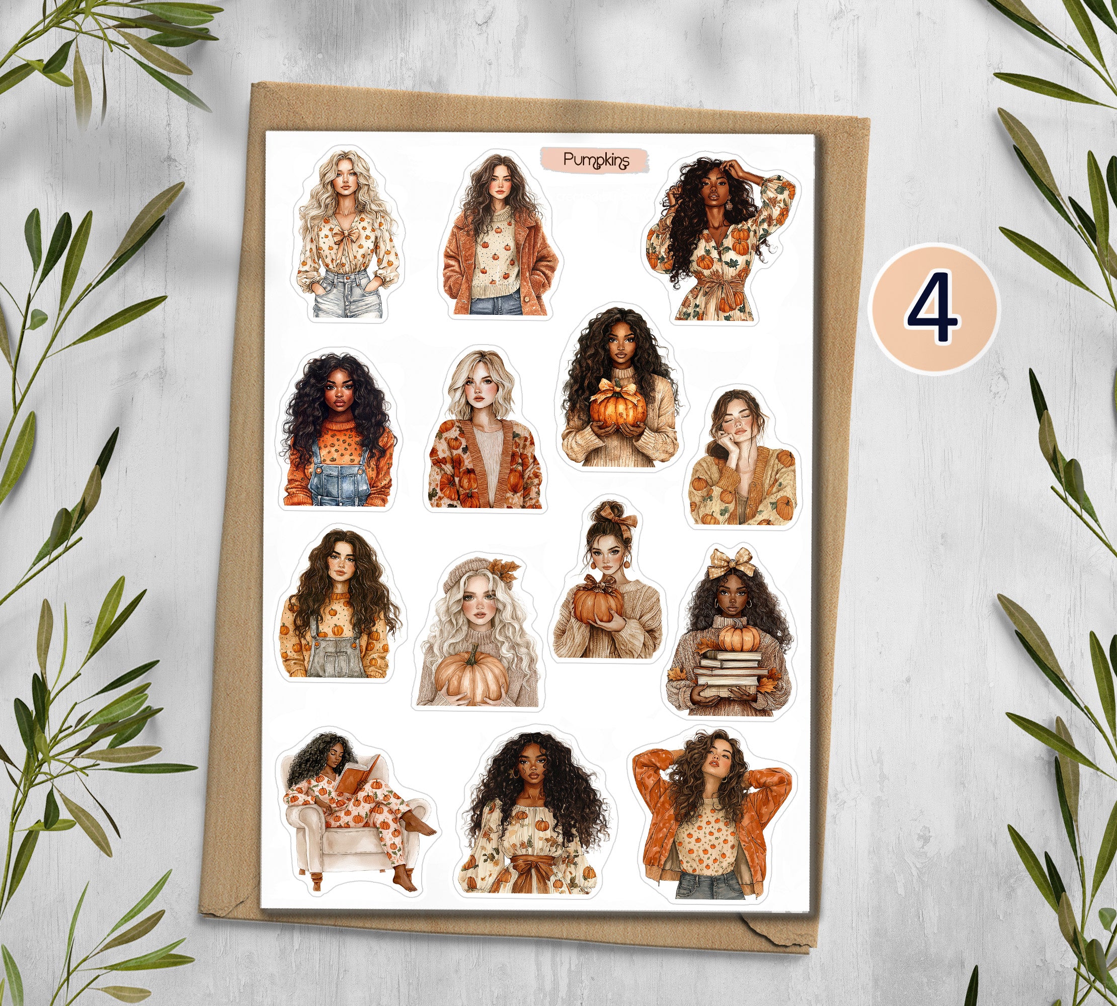 Autumn Pumpkins Stickers 00022