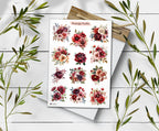 Burgundy Blush Rose Stickers