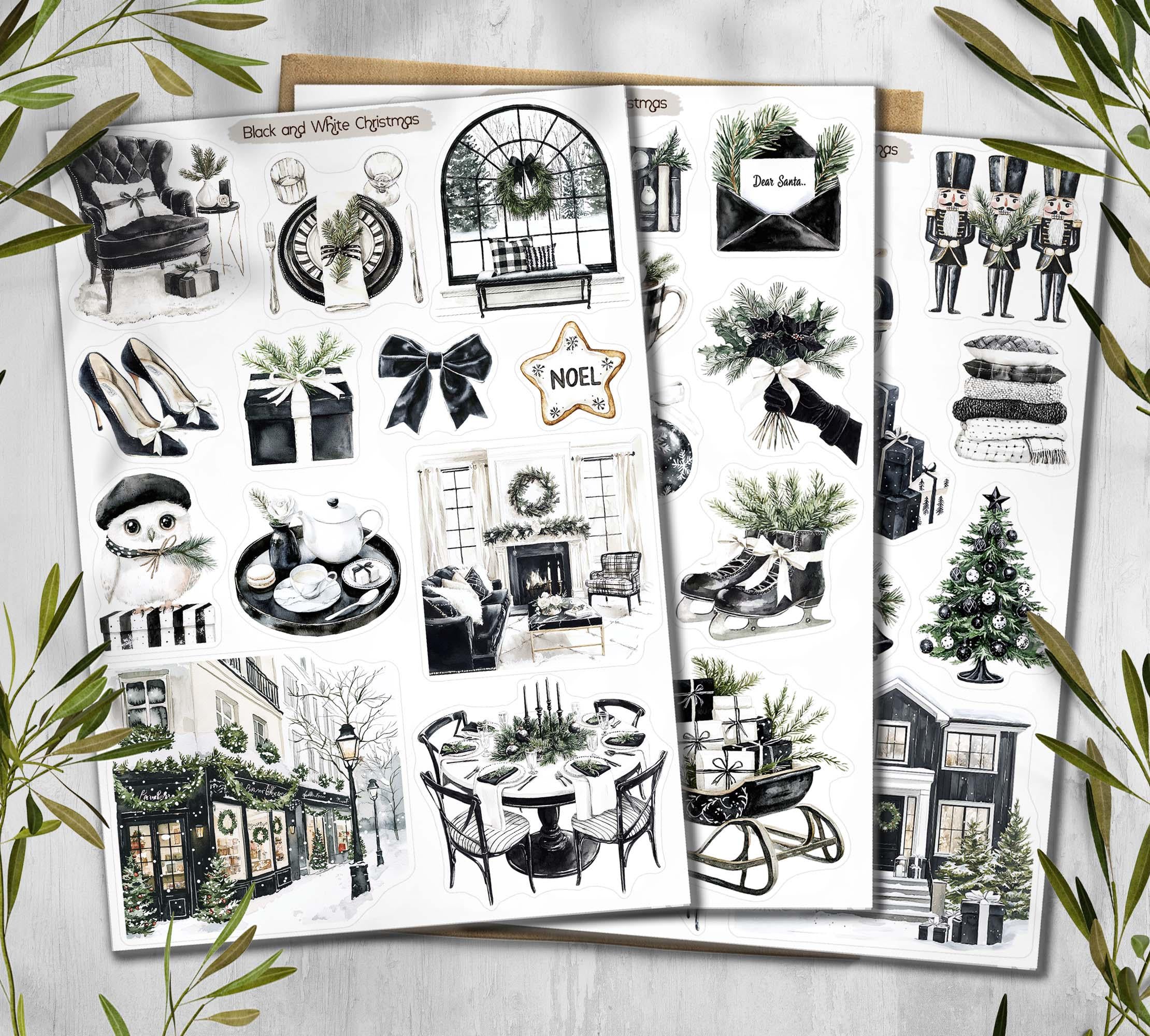 Black and White Winter Stickers