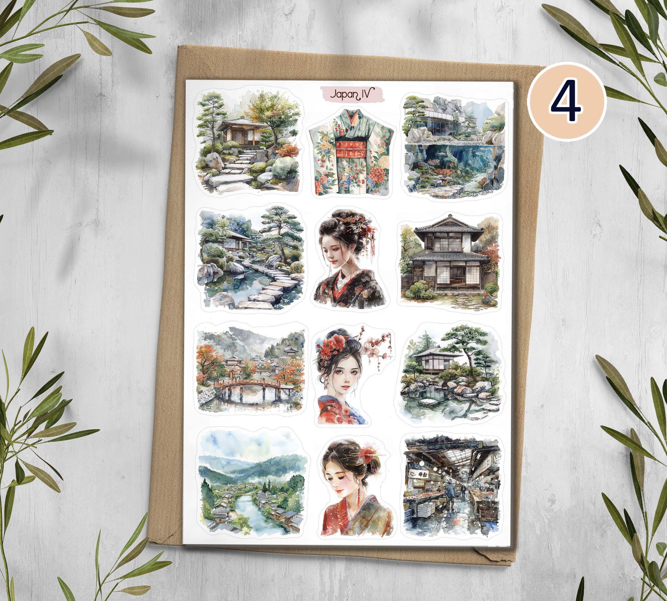 Japan Travel Stickers: Handmade Planner, Scrapbook Decals