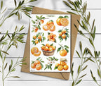 Tangerine Sticker Sheet: Summer Citrus Planner Stickers