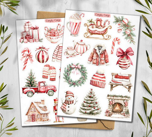 Candy Cane Winter Stickers
