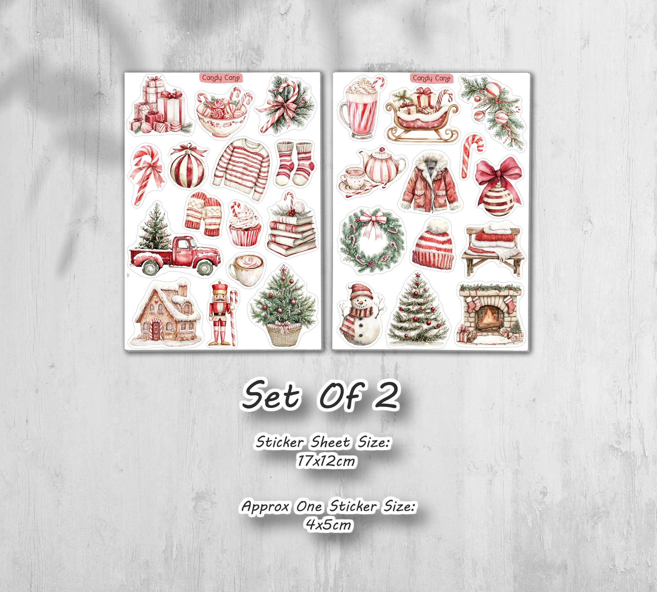 Candy Cane Winter Stickers