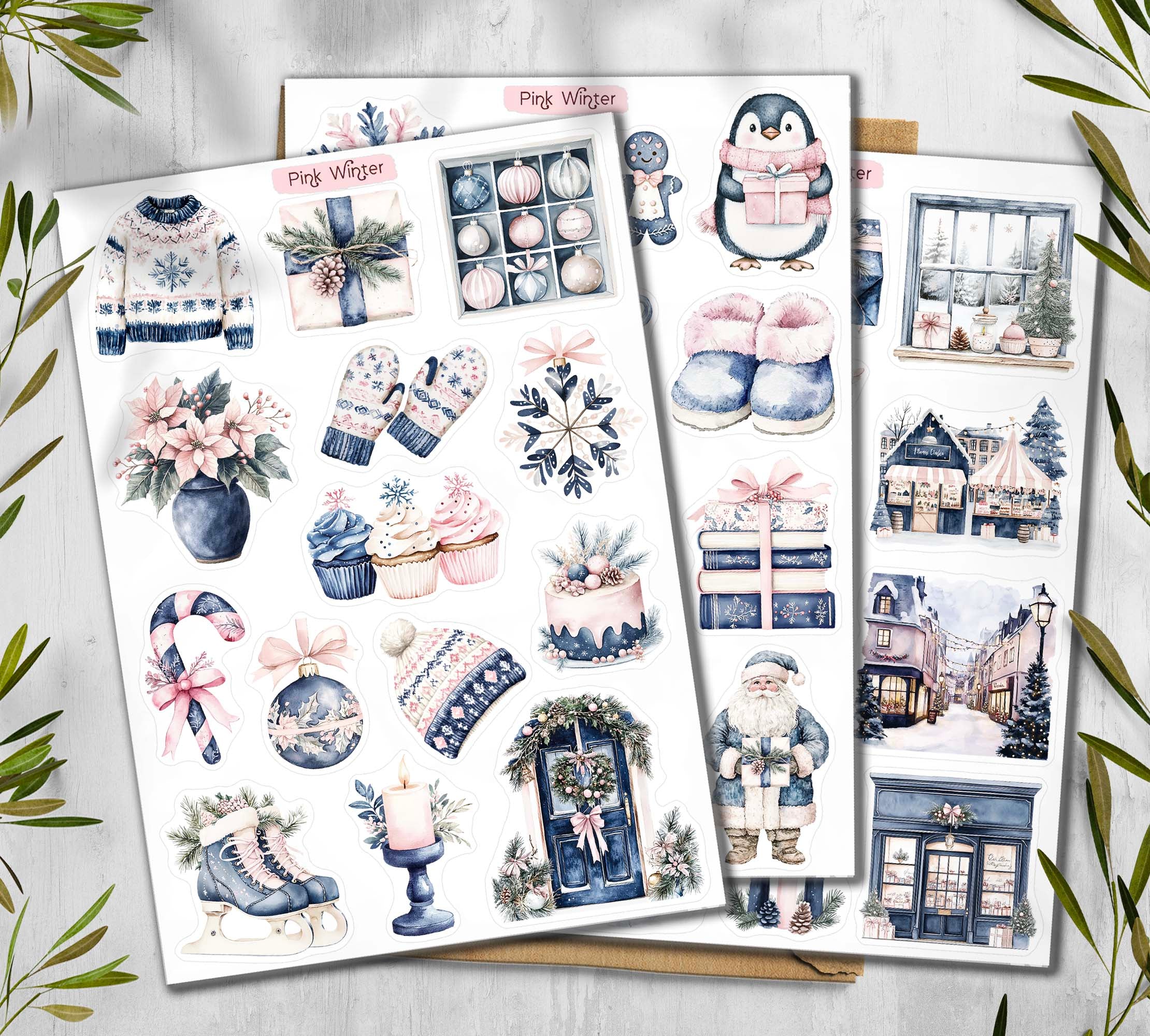 Pink Winter Sticker Sheet