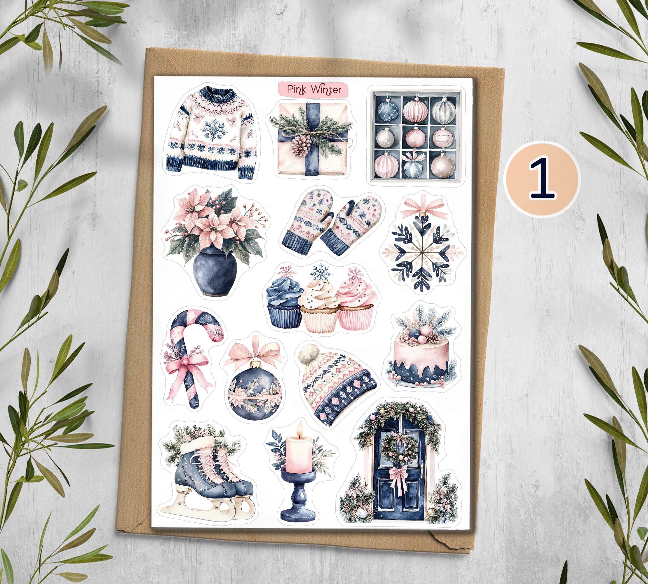 Pink Winter Sticker Sheet