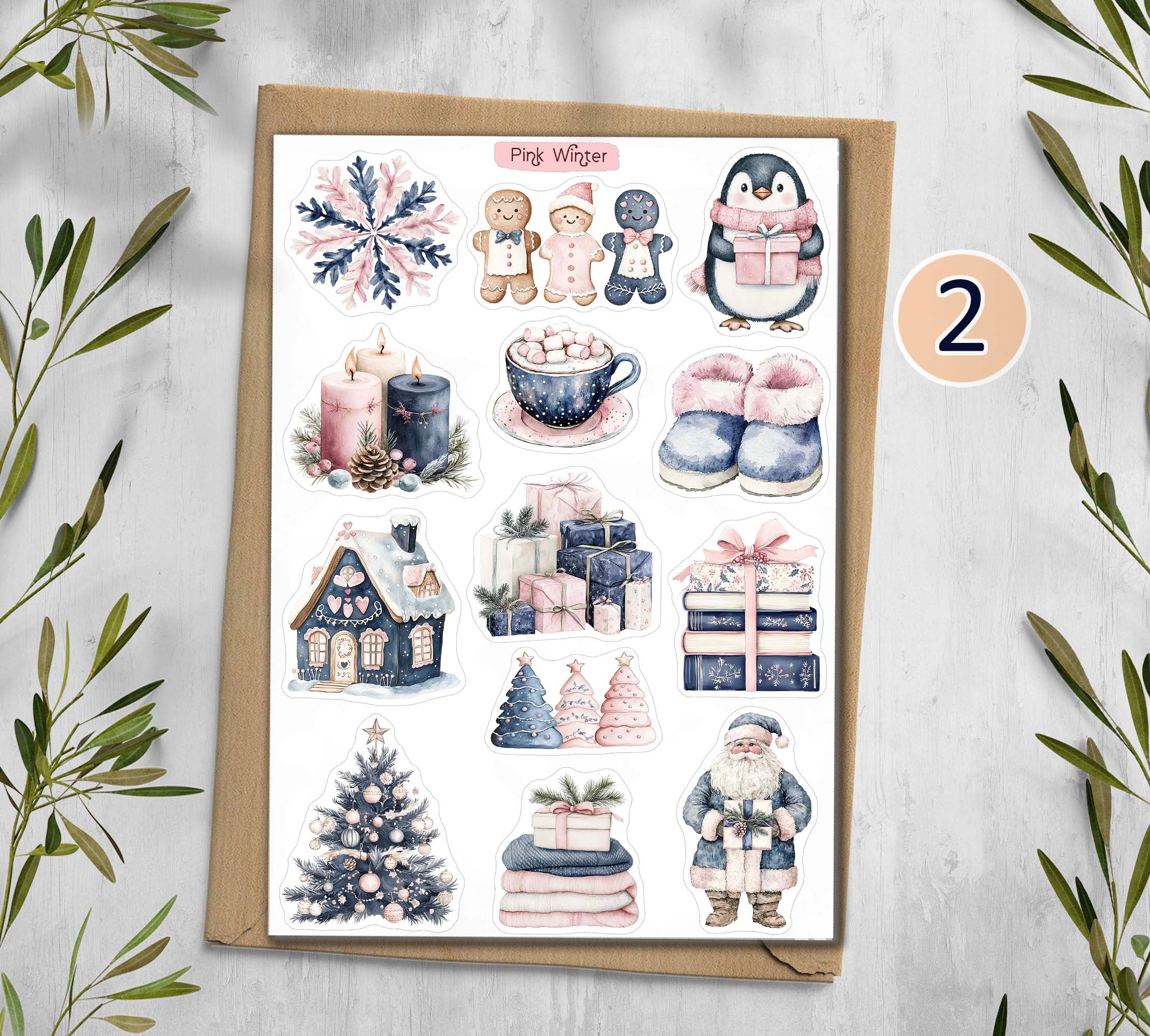 Pink Winter Sticker Sheet