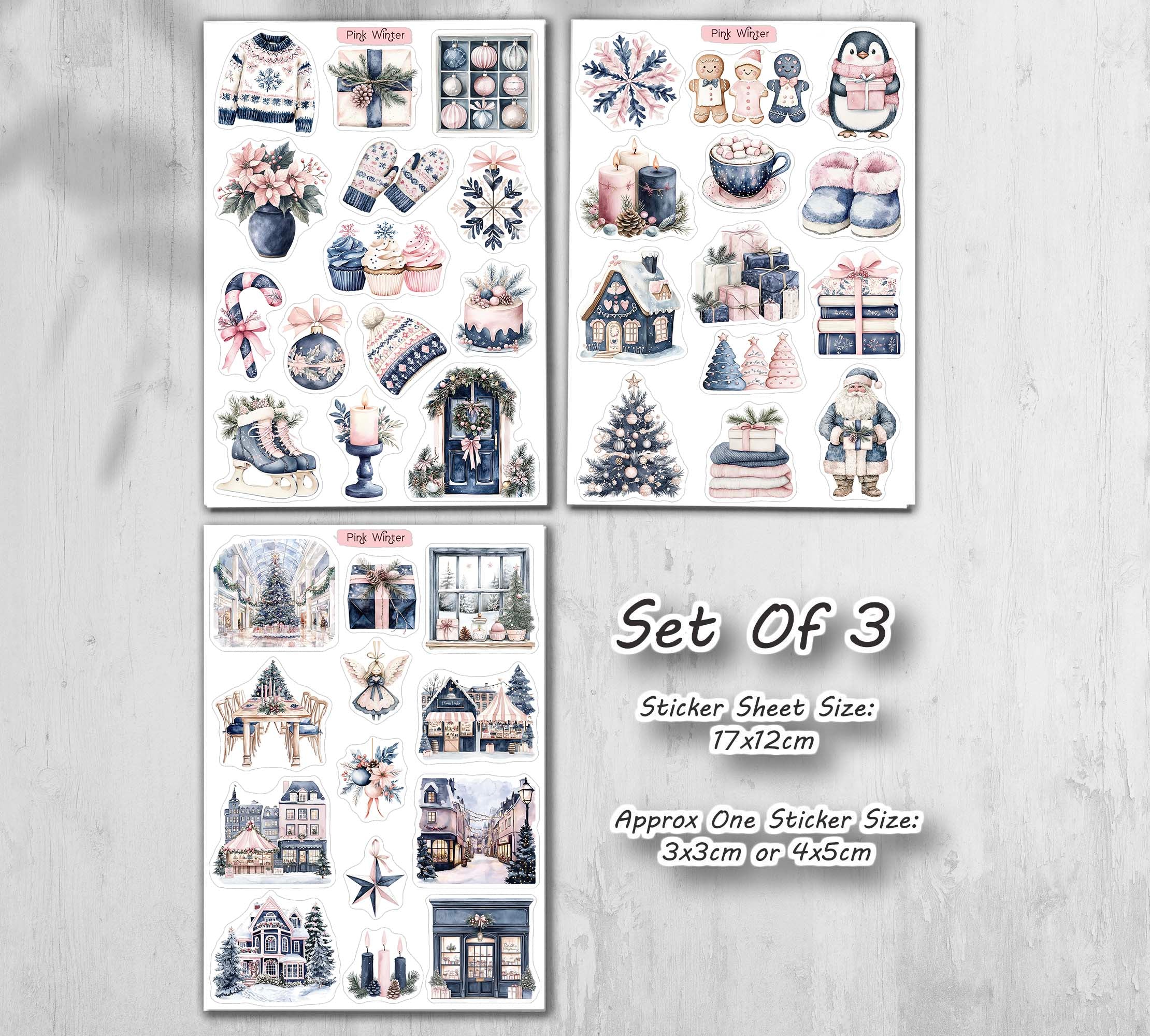 Pink Winter Sticker Sheet