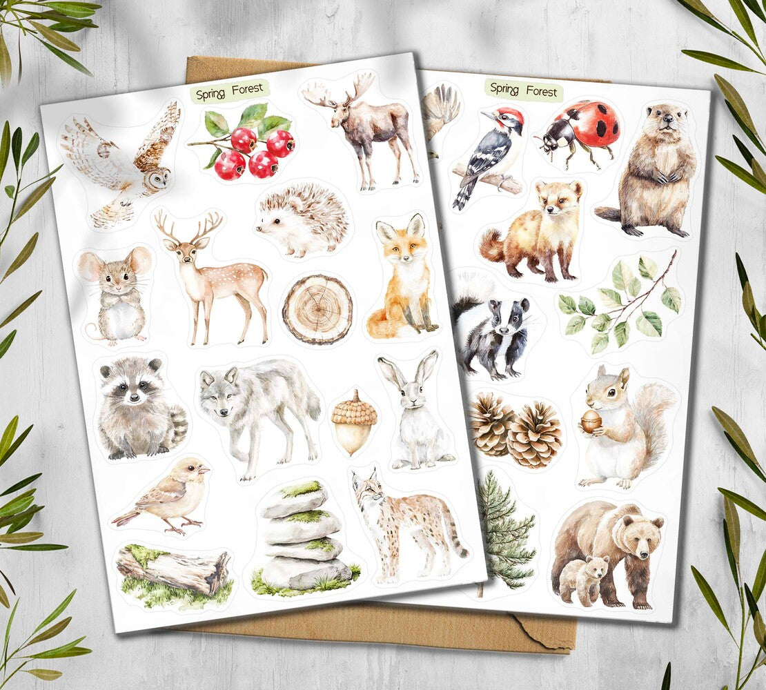 Spring Forest Animals Stickers 00280