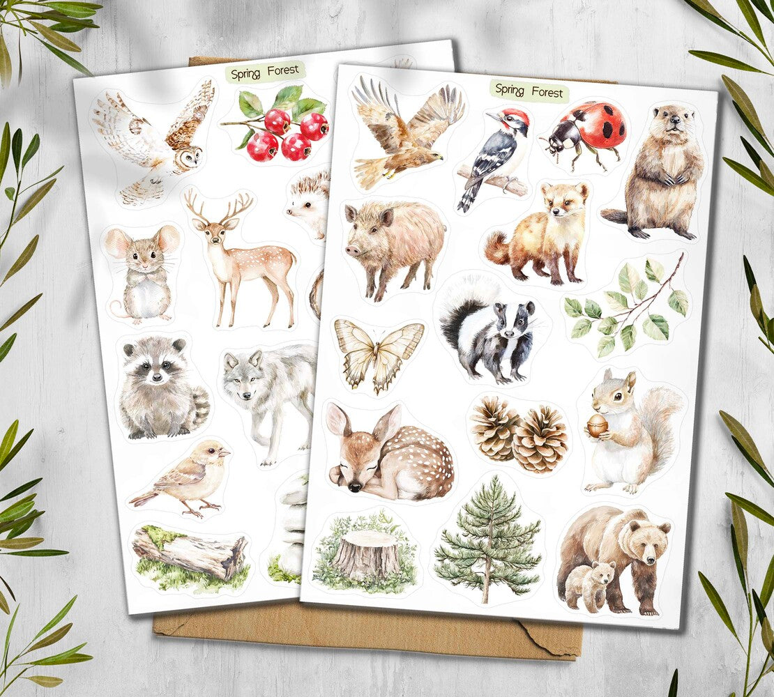 Spring Forest Animals Stickers 00280