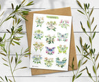 Luna Moth Sticker Sheet: Rainbow Insect Decals for Journaling