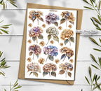 Hydrangea Stickers: Dried Flower Scrapbooking, Planner Decals