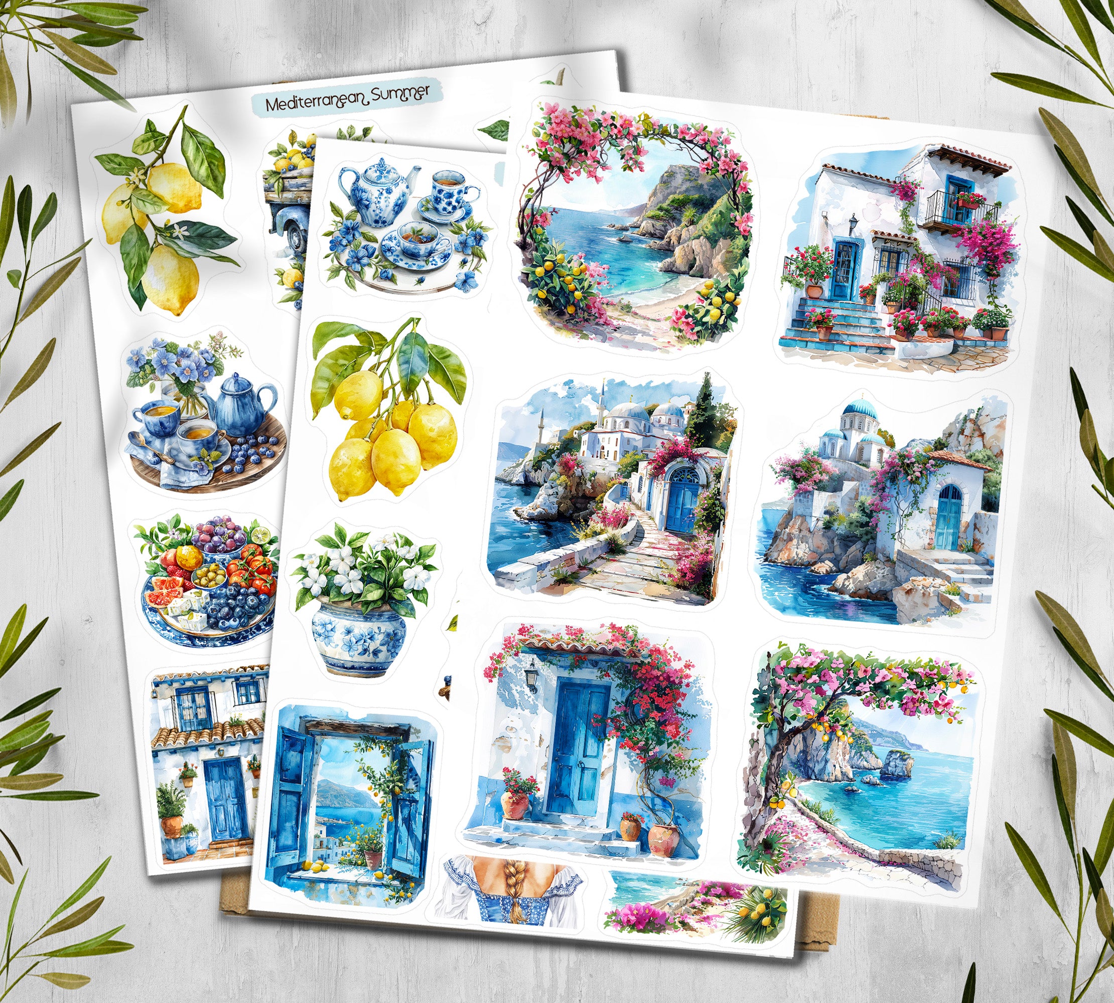 Mediterranean Summer Stickers | Travel Stickers