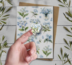 Forget Me Not Flower Stickers. Blue Wildflower Spring Sticker Sheet