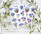 Cornflower Stickers: Blue Wildflower Scrapbooking Stickers
