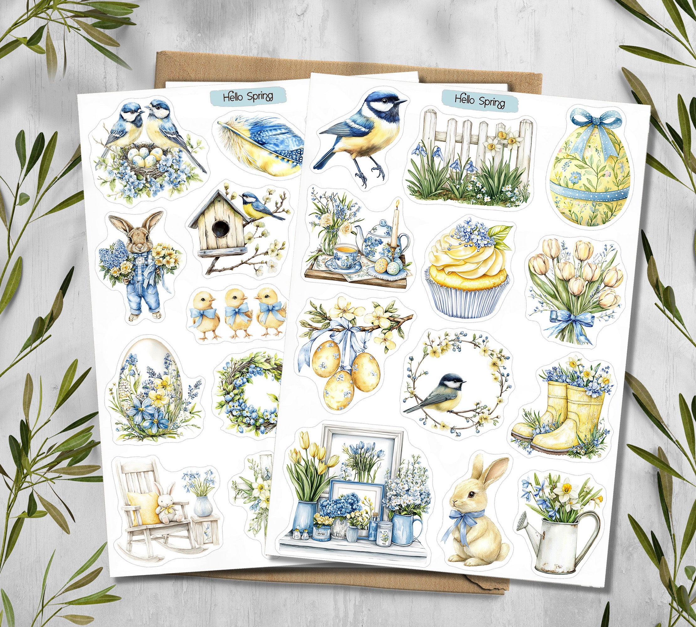 Hello Spring Floral Planner Stickers