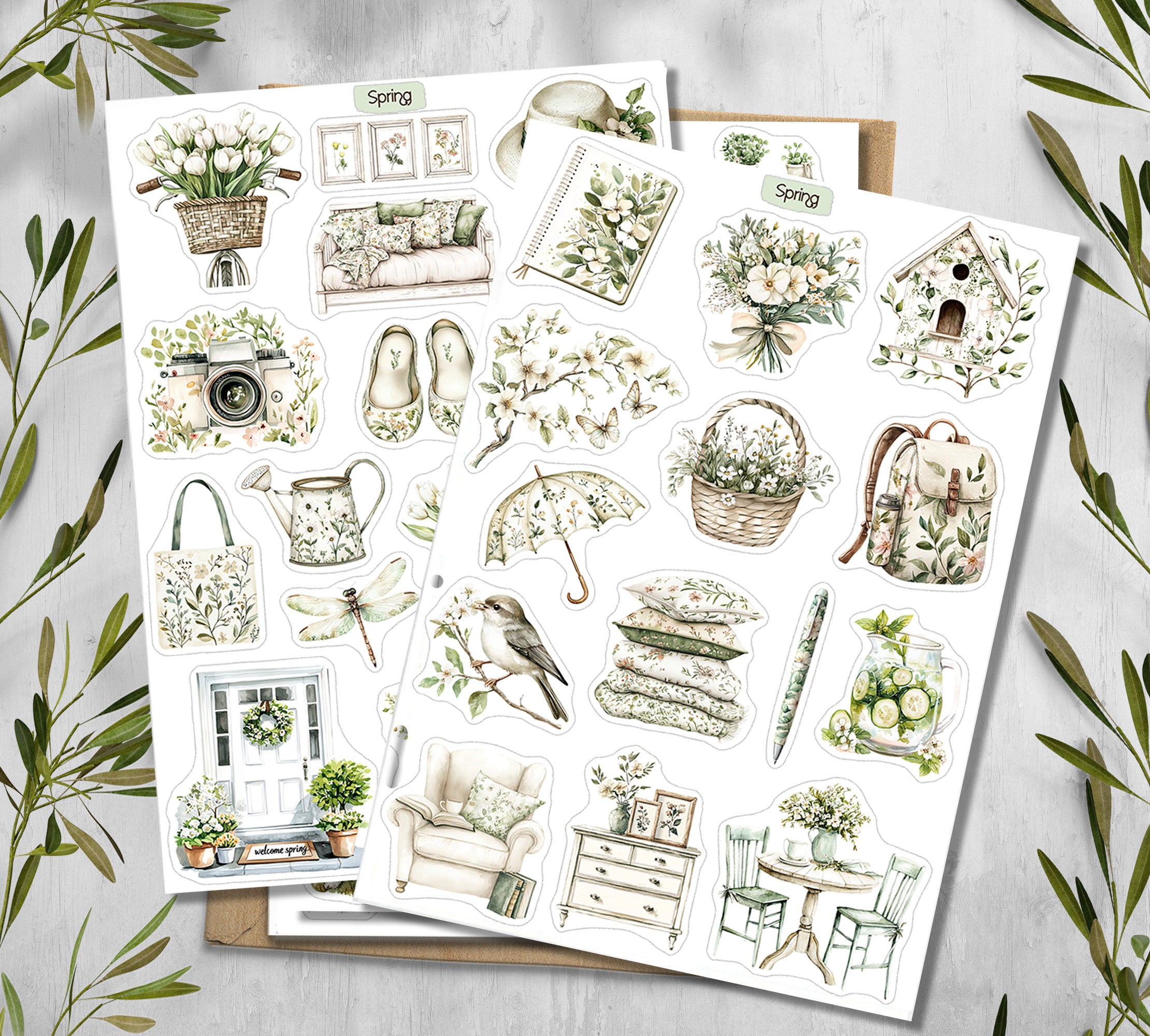 Spring Notion Floral Planner Stickers
