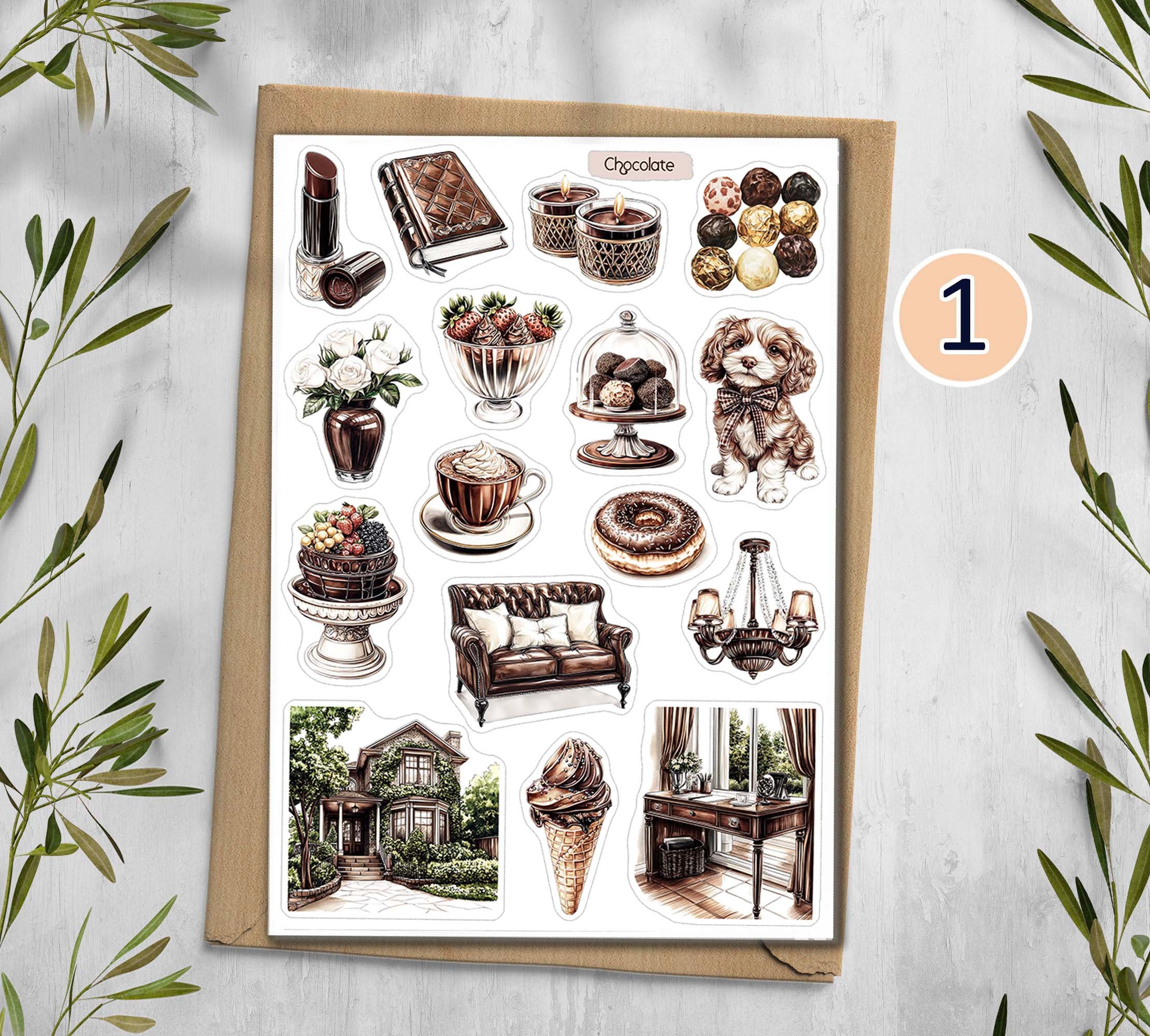 Chocolate Stickers. Sweets Planner Stickers