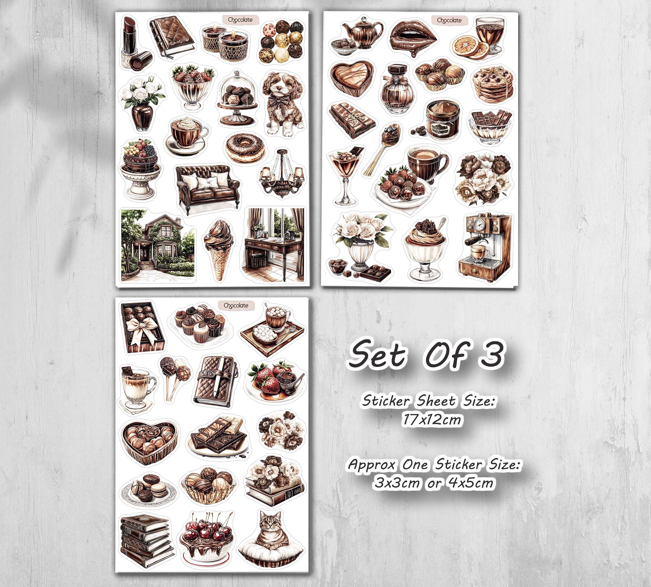 Chocolate Stickers. Sweets Planner Stickers